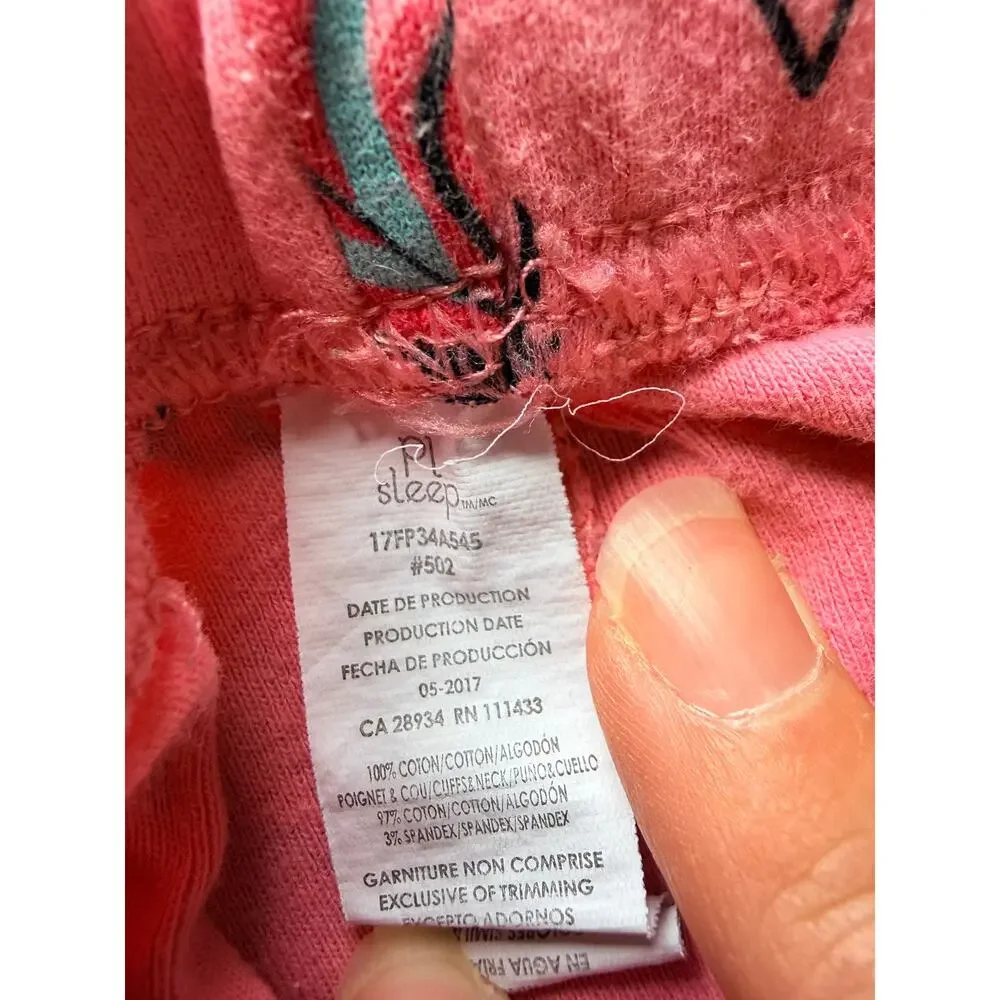 Petit Lem Girls Pink Feather Print Pajama Set Size 4